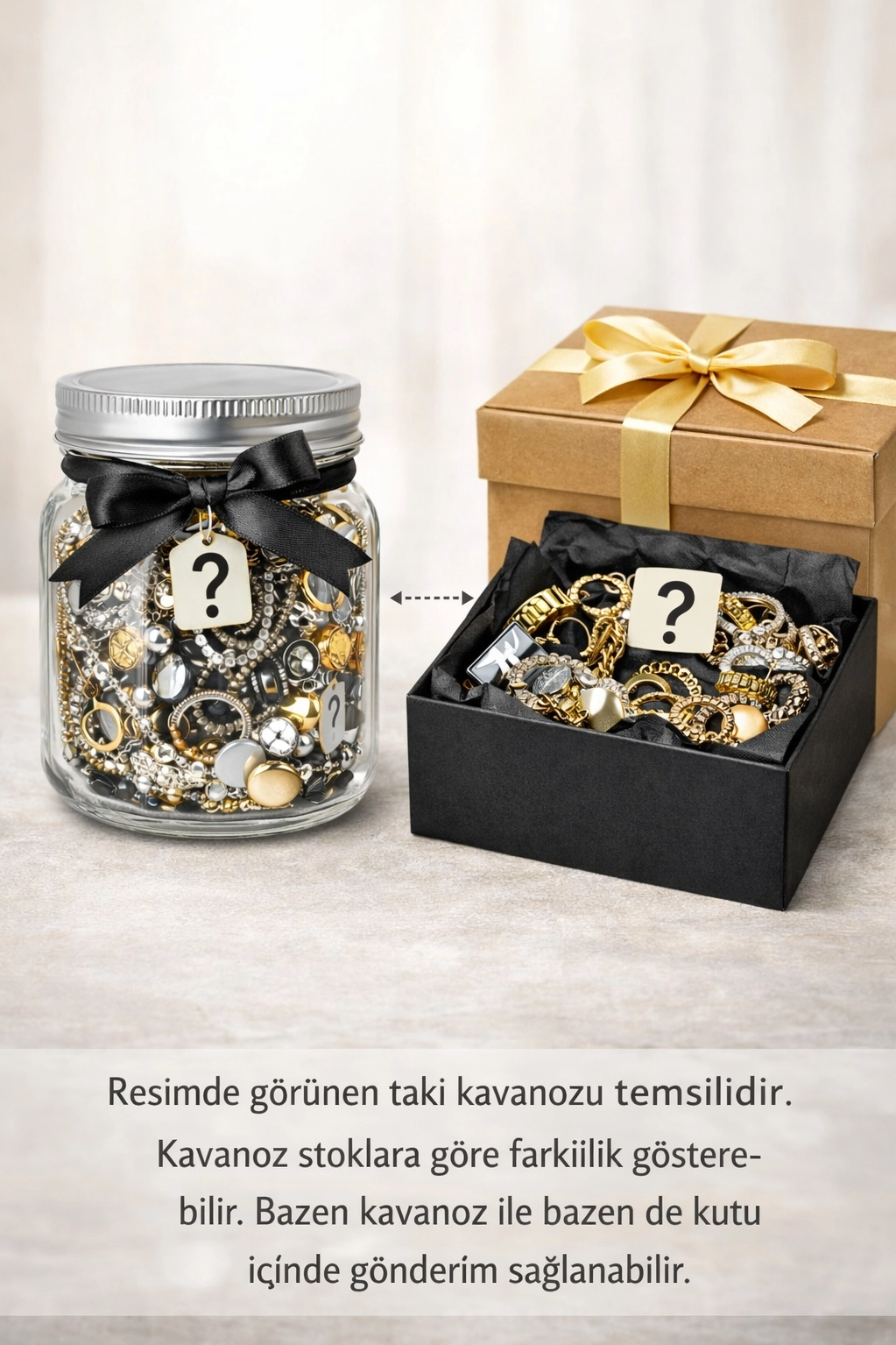 10 Adet Gold Renk Kolye Takı Kavanozu
