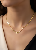 L Harf Figürlü Gold Renk Çelik Kolye
