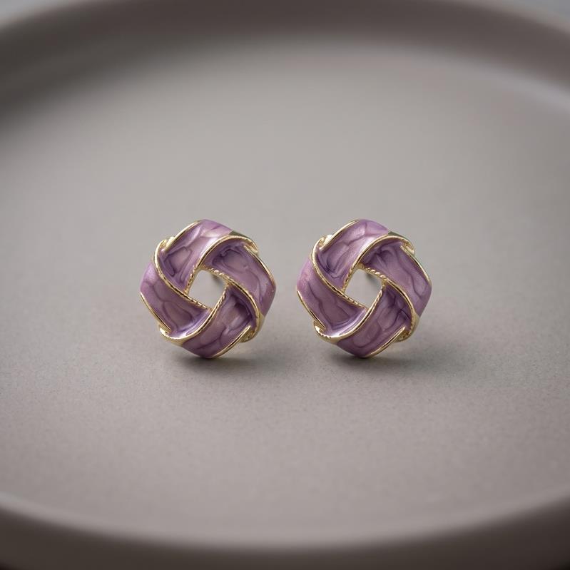 Mor Mineli Geometrik Trend Küpe