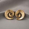 Gold Renk Dokulu Spiral Küpe