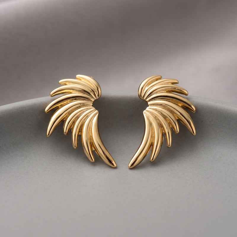 Gold Renk Melek Kanadı Küpe