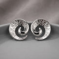 Gümüş Renk Dokulu Spiral Küpe