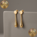 Minimalist Tasarımlı Gold Renk Damla Küpe