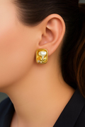 Vintage Gold Renk Çiçek Figürlü Küpe