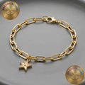 Yıldız Figürlü Dokulu Şık Ataç Zincir Bileklik